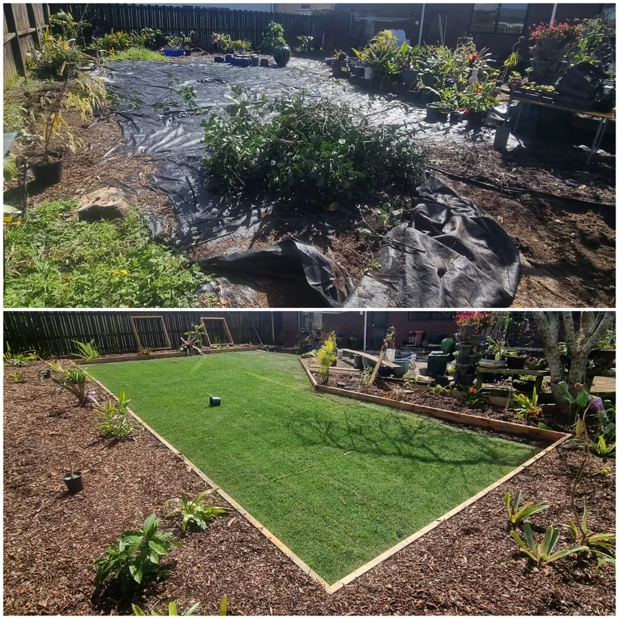 A South Auckland section before and after 0-Nine Lawn Care